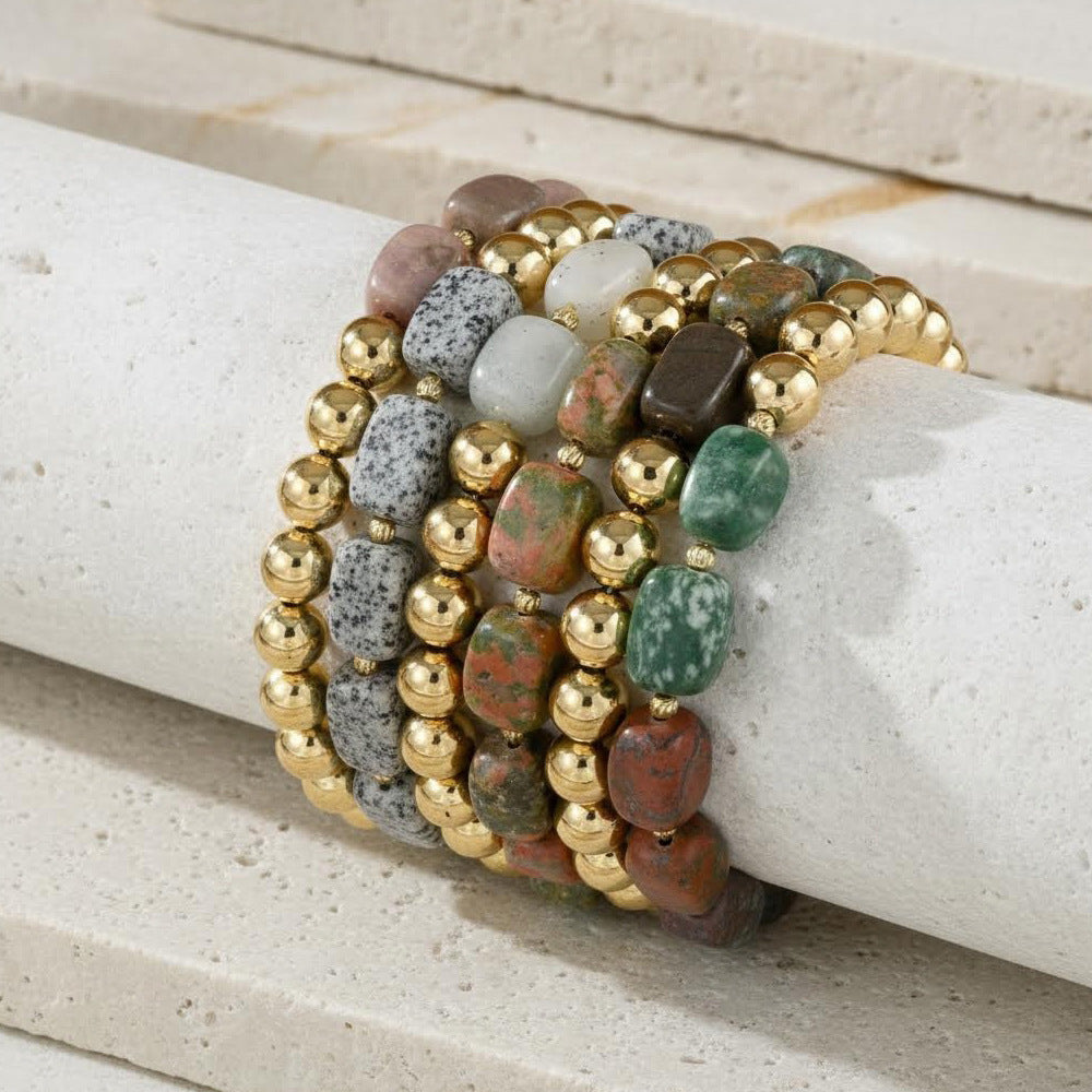 Natural Stone Beaded Agate Bracelets For Stylish Accessories In Various Colours