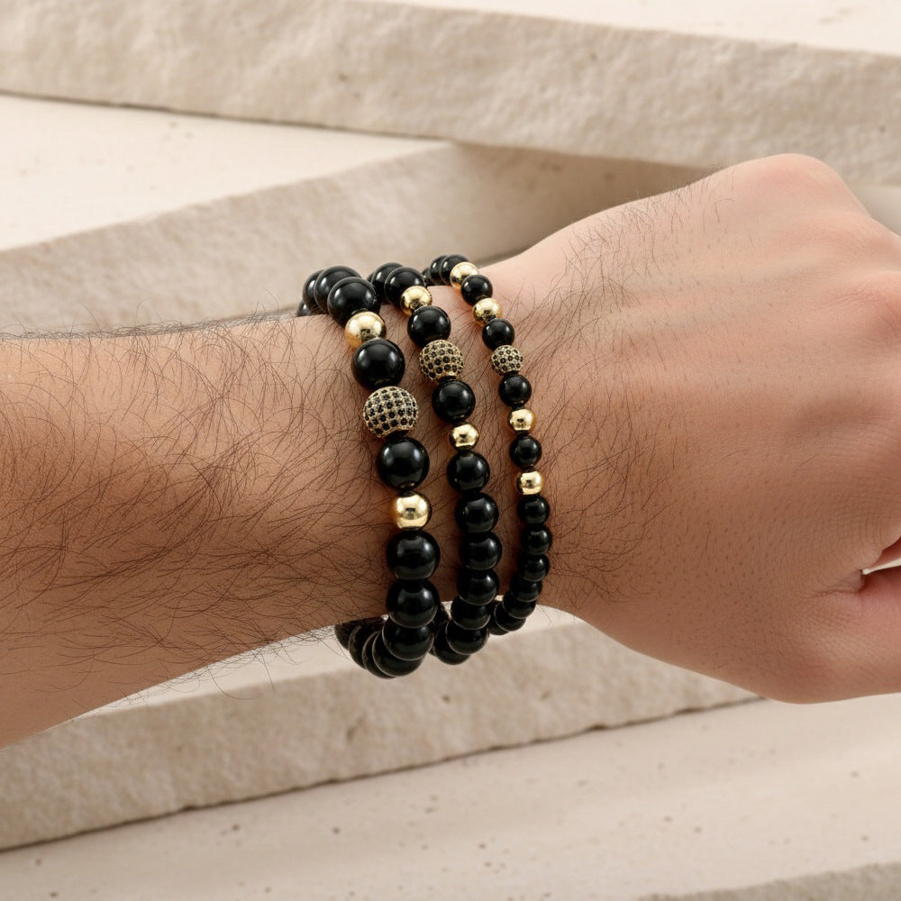 Men's Hip-Hop Bracelet Featuring Crown Pattern, Stylish And Trendy Accessory