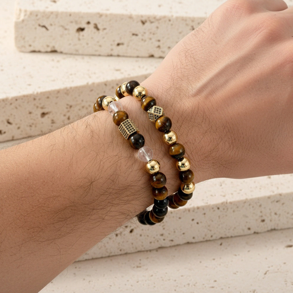 Men's Hip-Hop Bracelet Featuring Crown Pattern, Stylish And Trendy Accessory