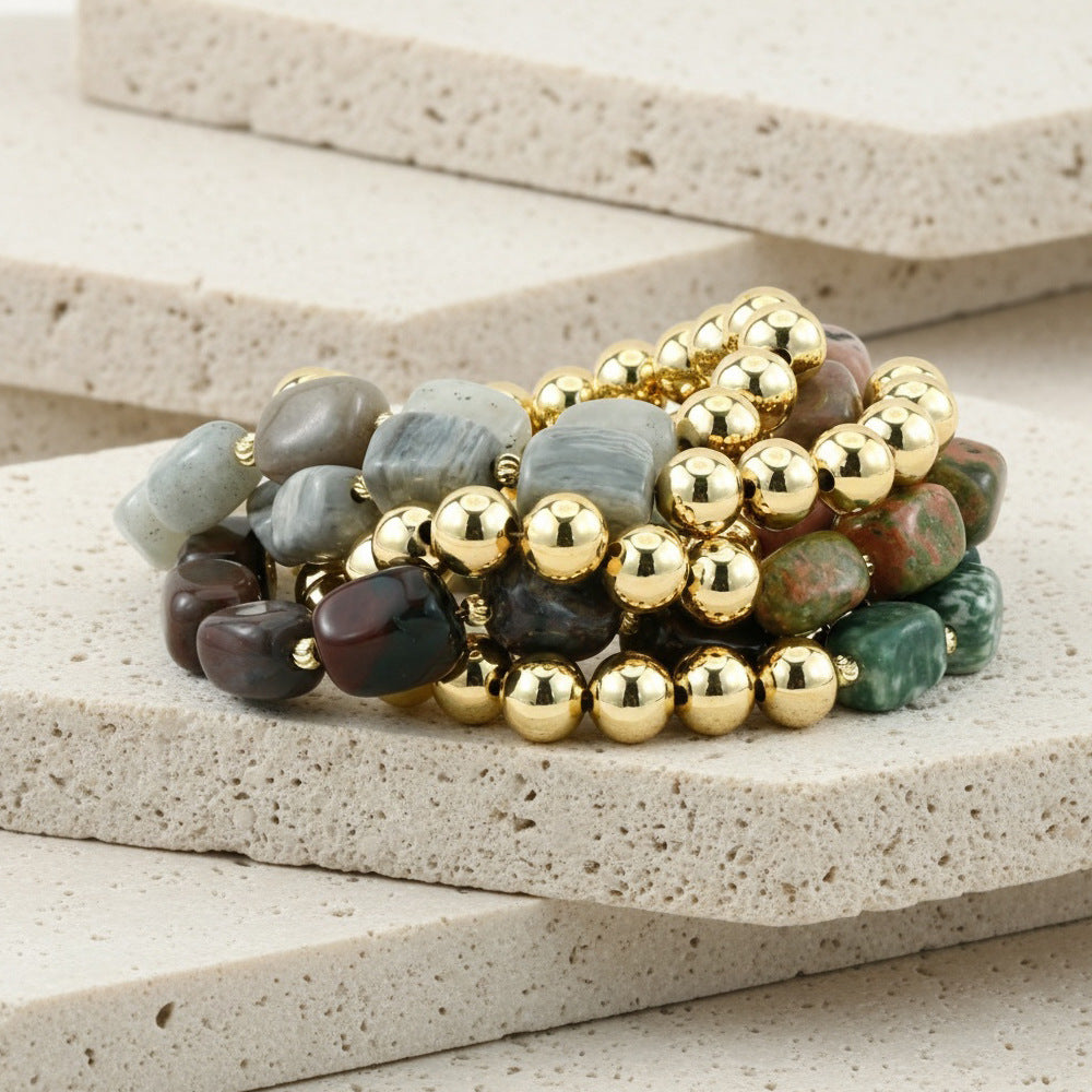 Natural Stone Beaded Agate Bracelets For Stylish Accessories In Various Colours