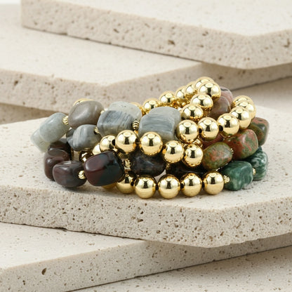 Natural Stone Beaded Agate Bracelets For Stylish Accessories In Various Colours