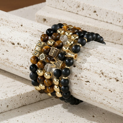Men's Hip-Hop Bracelet Featuring Crown Pattern, Stylish And Trendy Accessory