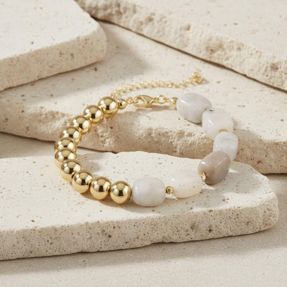 Natural Stone Beaded Agate Bracelets For Stylish Accessories In Various Colours