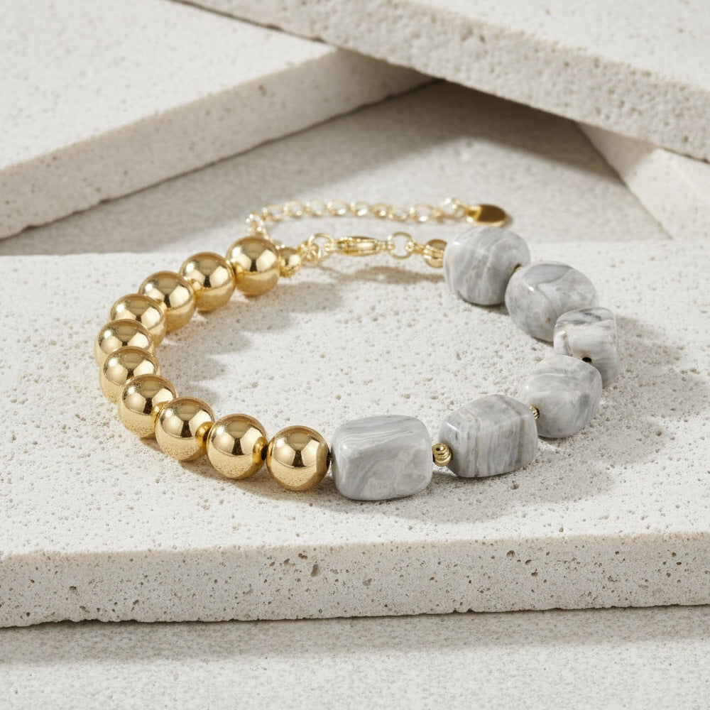 Natural Stone Beaded Agate Bracelets For Stylish Accessories In Various Colours