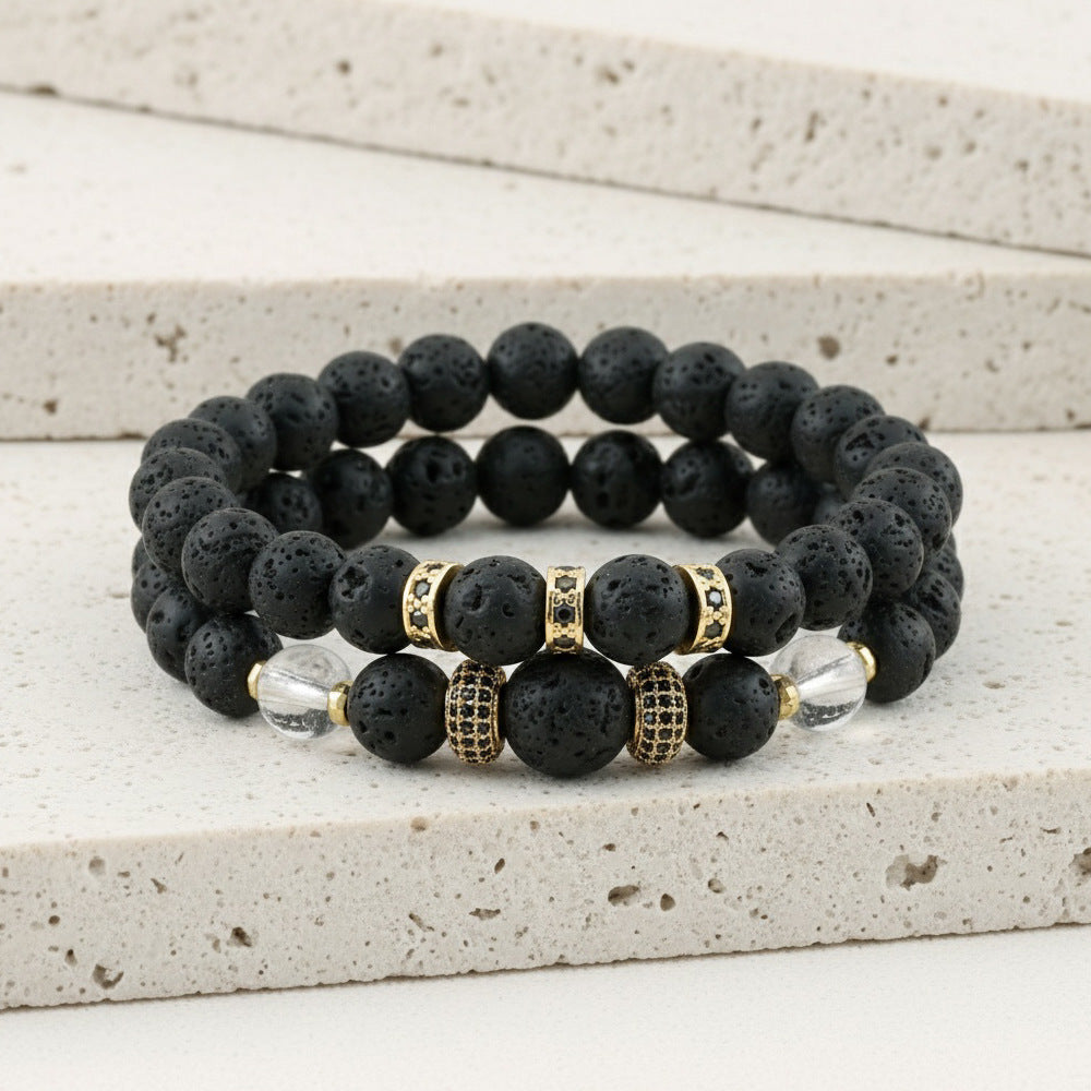 Men's Hip-Hop Bracelet Featuring Crown Pattern, Stylish And Trendy Accessory