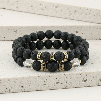 Men's Hip-Hop Bracelet Featuring Crown Pattern, Stylish And Trendy Accessory