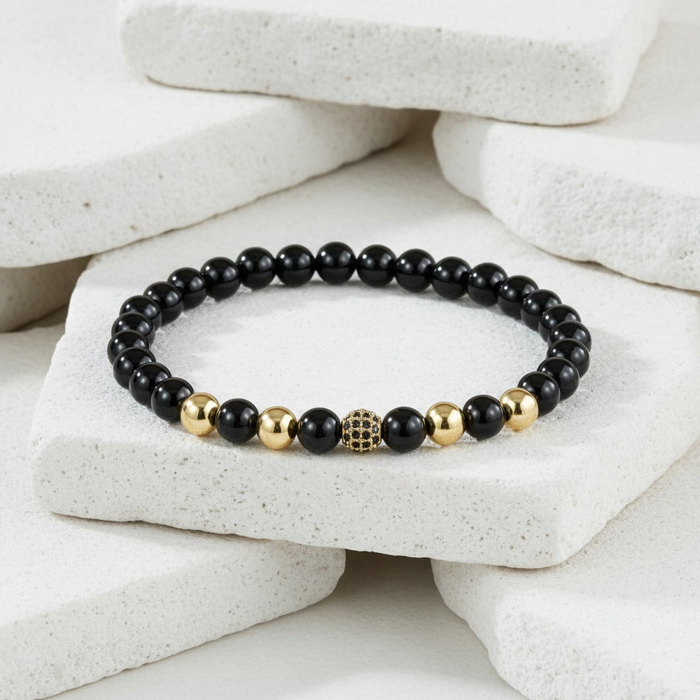 Men's Hip-Hop Bracelet Featuring Crown Pattern, Stylish And Trendy Accessory