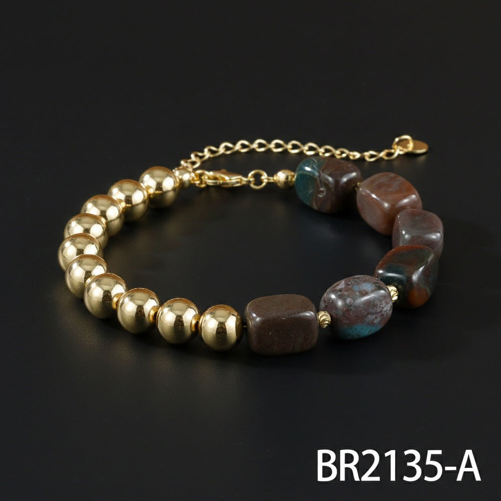 Natural Stone Beaded Agate Bracelets For Stylish Accessories In Various Colours