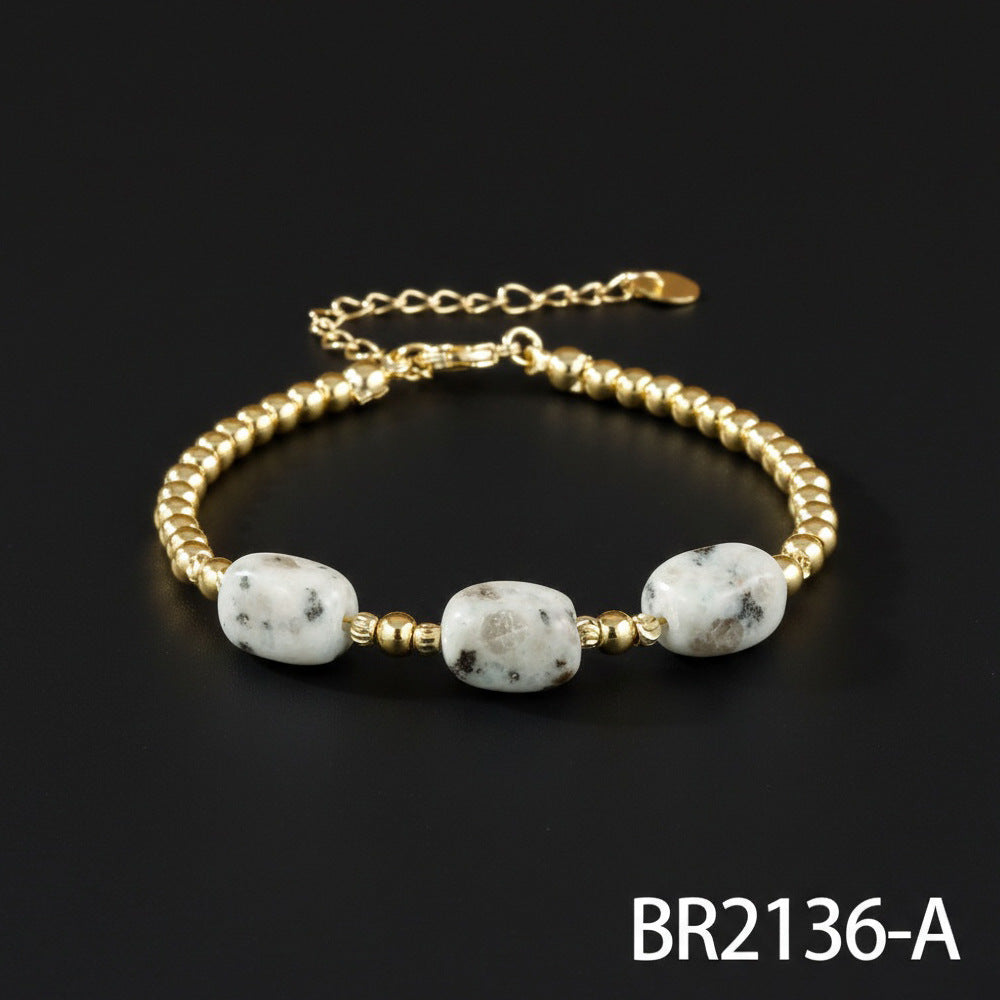 Bracelets For Women Featuring Natural Stone Inlay Material, Stylish And Elegant Jewelry Accessories