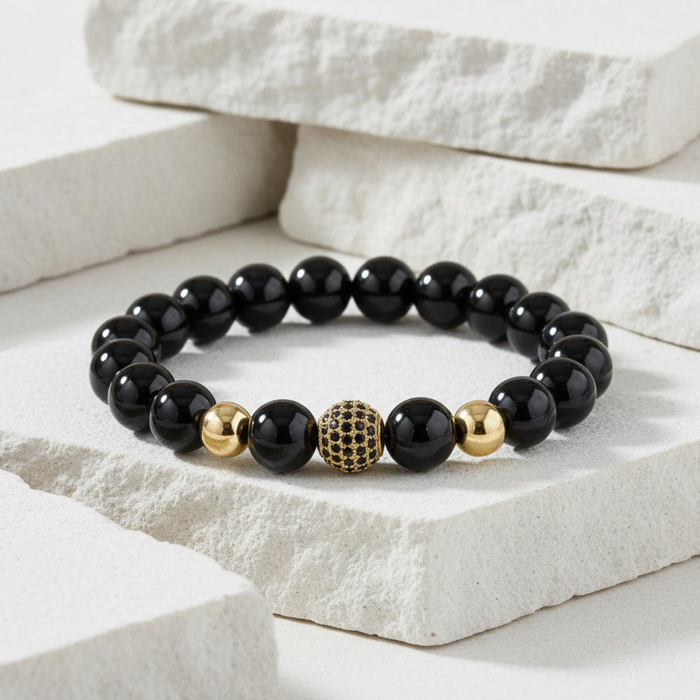 Men's Hip-Hop Bracelet Featuring Crown Pattern, Stylish And Trendy Accessory
