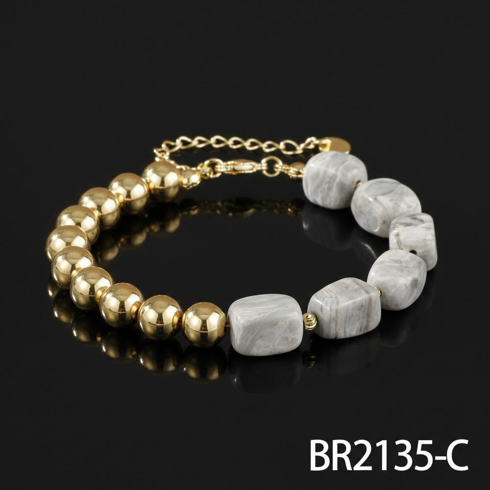 Natural Stone Beaded Agate Bracelets For Stylish Accessories In Various Colours
