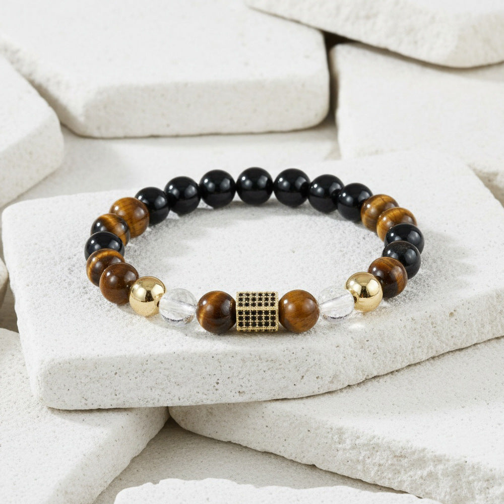 Men's Hip-Hop Bracelet Featuring Crown Pattern, Stylish And Trendy Accessory