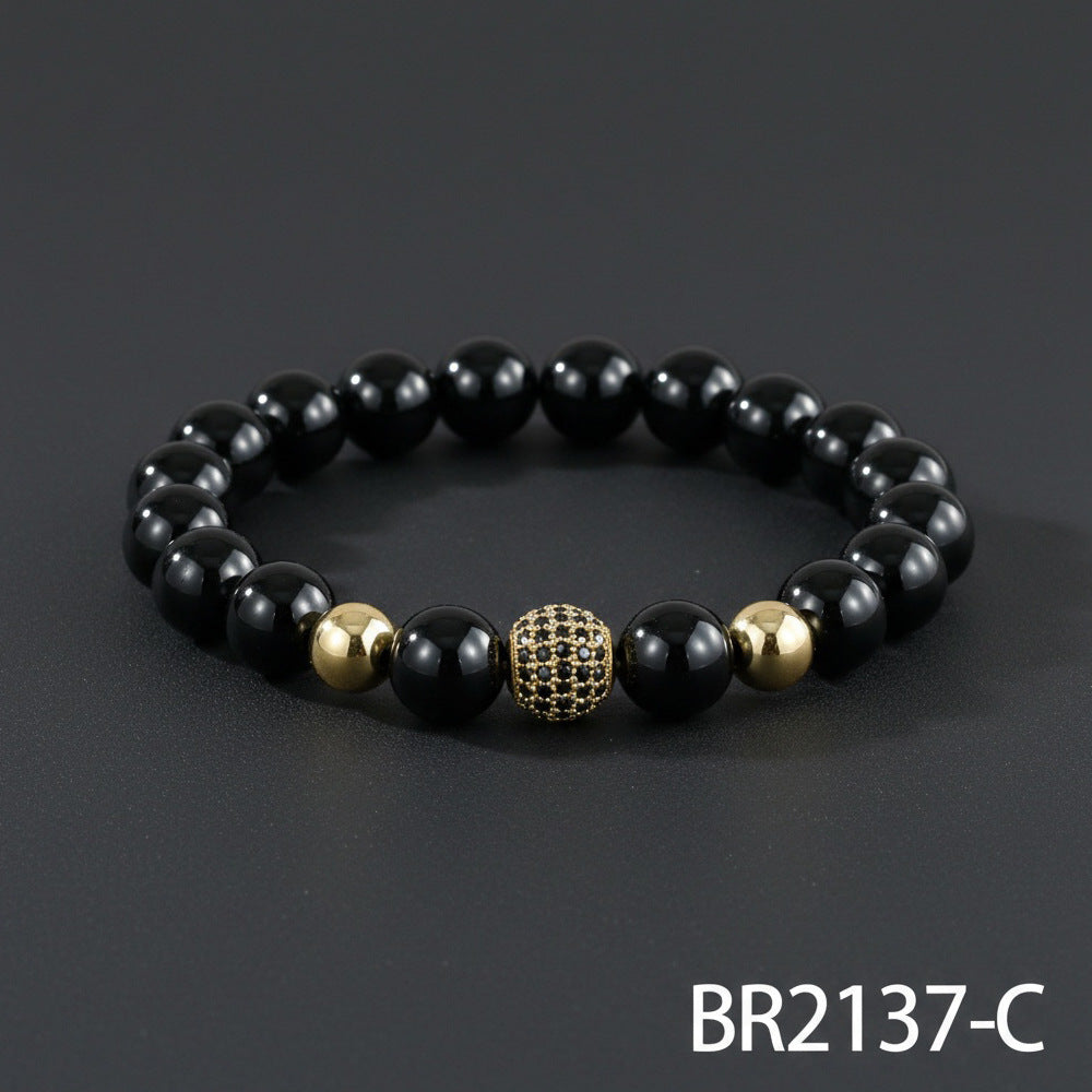 Men's Hip-Hop Bracelet Featuring Crown Pattern, Stylish And Trendy Accessory