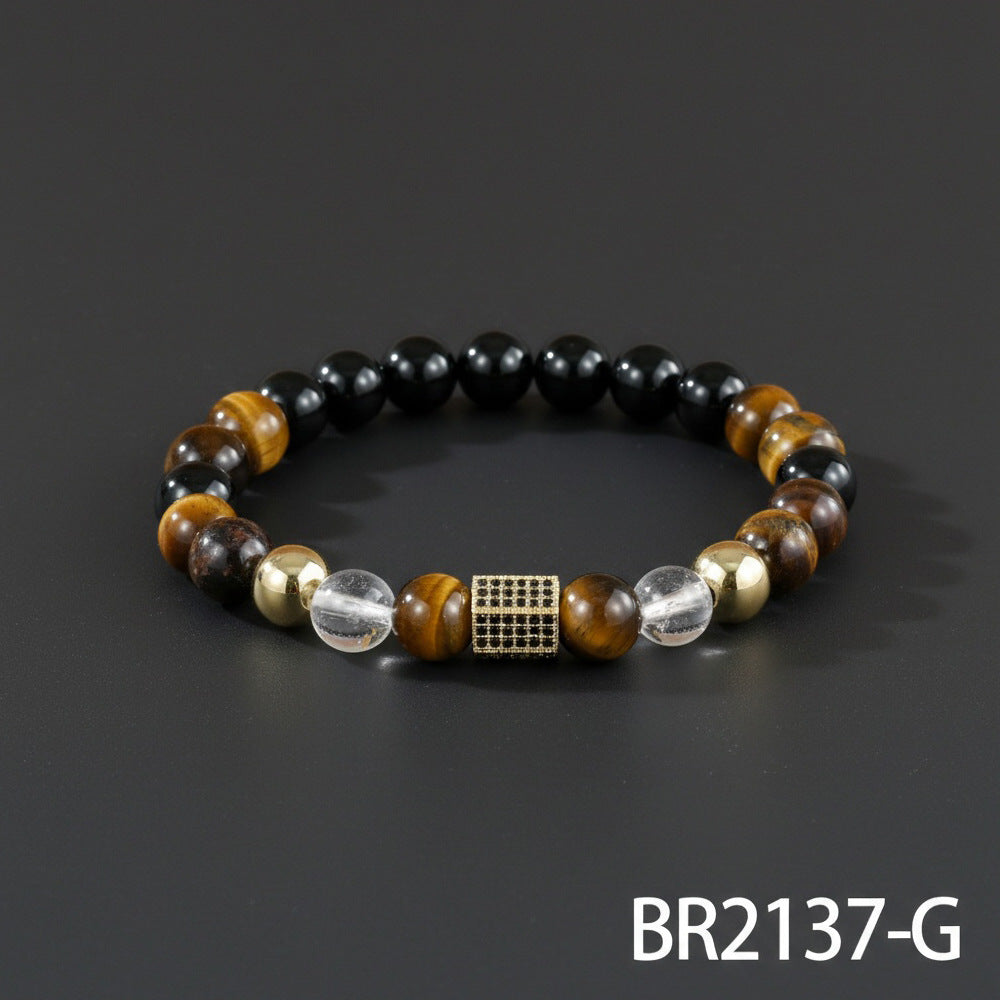Men's Hip-Hop Bracelet Featuring Crown Pattern, Stylish And Trendy Accessory