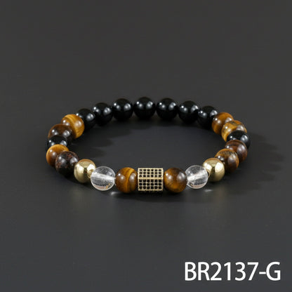Men's Hip-Hop Bracelet Featuring Crown Pattern, Stylish And Trendy Accessory