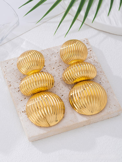 Simple Style Metal Stud Earrings In Gold And Silver, Perfect For Everyday Wear