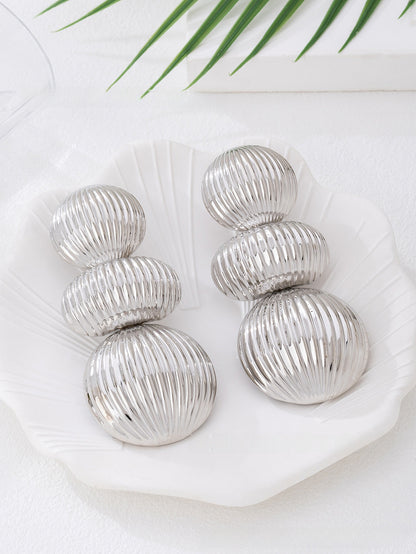 Simple Style Metal Stud Earrings In Gold And Silver, Perfect For Everyday Wear