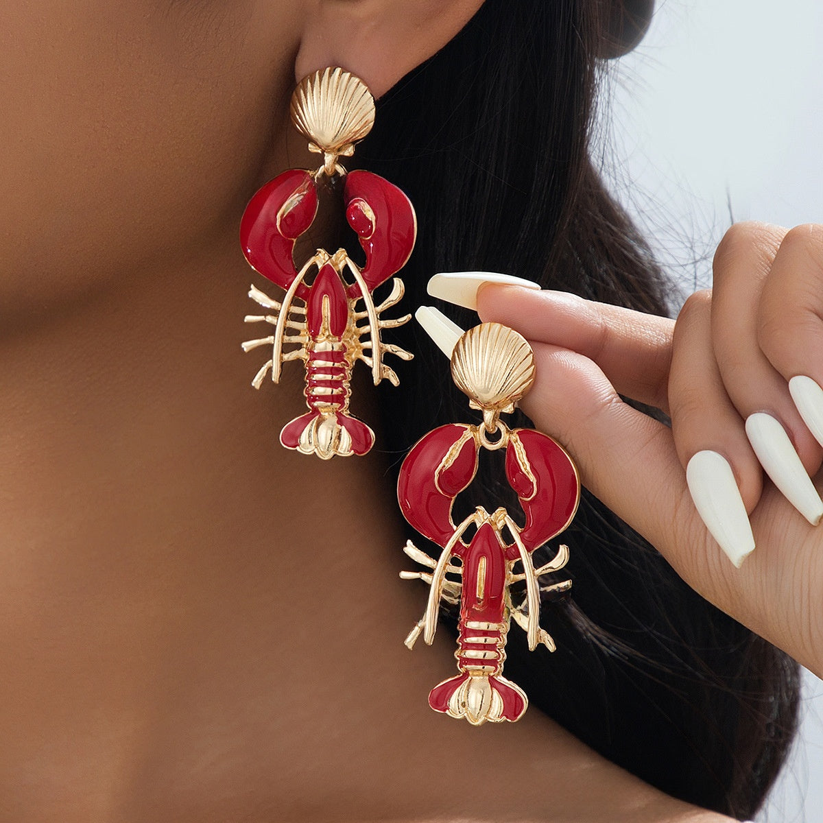 For Women Red Animal Zodiac Drop Earrings By Mei Ai Cheng, Unique Style, Summer , Made In Qingdao