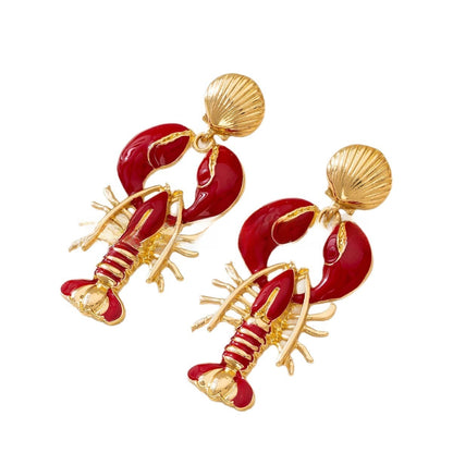 For Women Red Animal Zodiac Drop Earrings By Mei Ai Cheng, Unique Style, Summer , Made In Qingdao