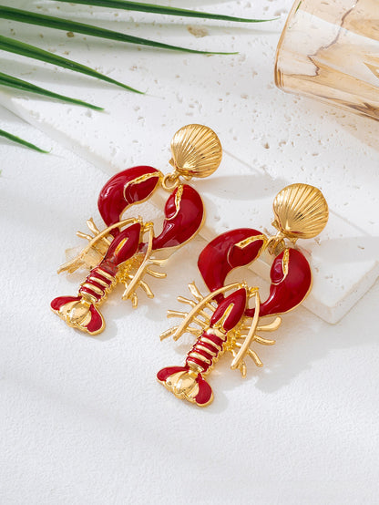 For Women Red Animal Zodiac Drop Earrings By Mei Ai Cheng, Unique Style, Summer , Made In Qingdao