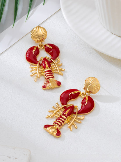 For Women Red Animal Zodiac Drop Earrings By Mei Ai Cheng, Unique Style, Summer , Made In Qingdao