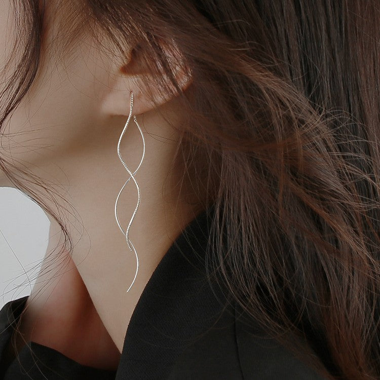For Women New Style 925 Sterling Silver Ear Line Earrings In Silver