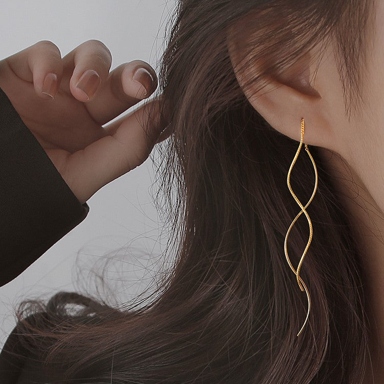 For Women New Style 925 Sterling Silver Ear Line Earrings In Silver
