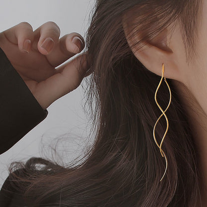For Women New Style 925 Sterling Silver Ear Line Earrings In Silver