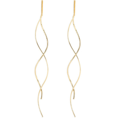 For Women New Style 925 Sterling Silver Ear Line Earrings In Silver