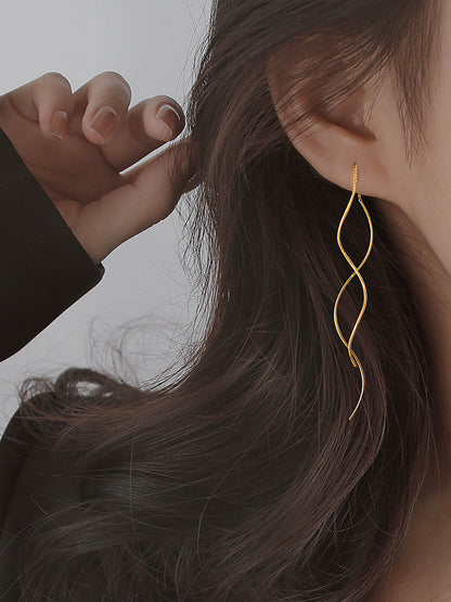 For Women New Style 925 Sterling Silver Ear Line Earrings In Silver