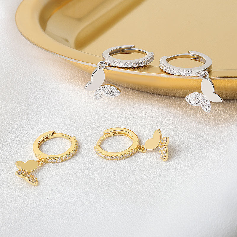 Butterfly Pattern 925 Sterling Silver Earrings In Silver, Elegant For Everyday Wear