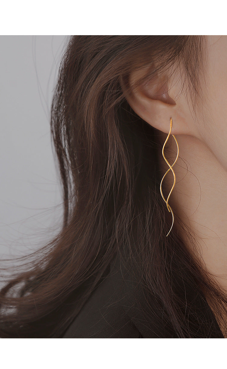 For Women New Style 925 Sterling Silver Ear Line Earrings In Silver