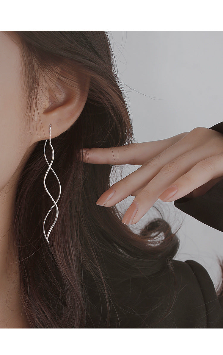 For Women New Style 925 Sterling Silver Ear Line Earrings In Silver