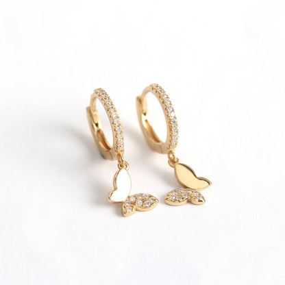 Butterfly Pattern 925 Sterling Silver Earrings In Silver, Elegant For Everyday Wear