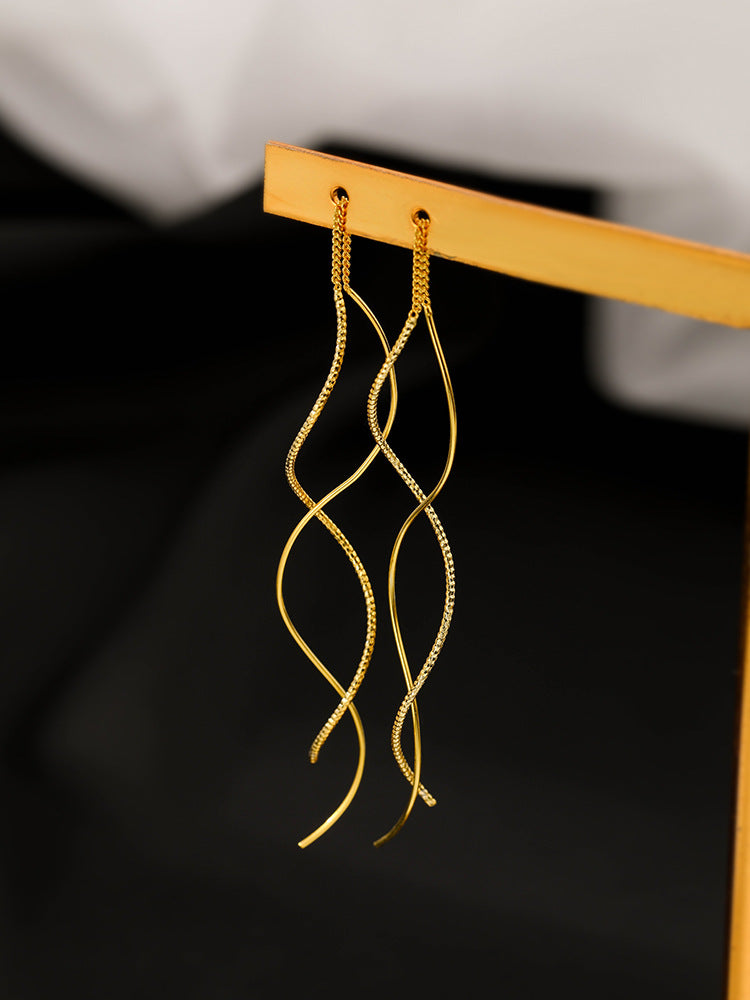 For Women New Style 925 Sterling Silver Ear Line Earrings In Silver