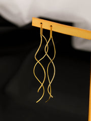 Wave Ear Wire-gold Color