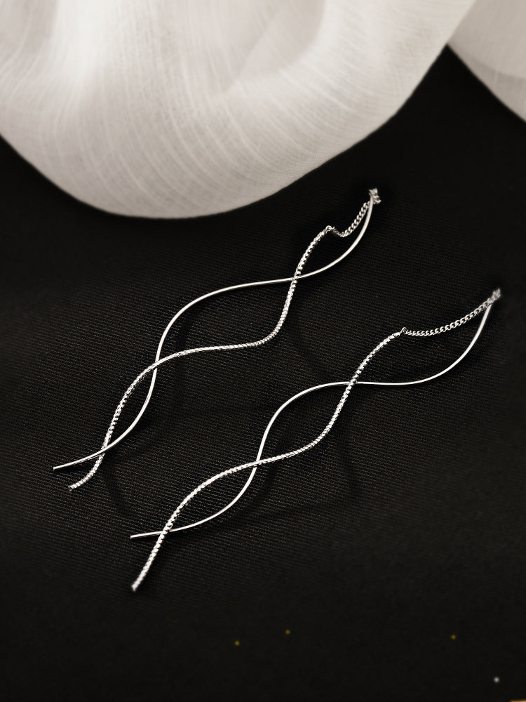 For Women New Style 925 Sterling Silver Ear Line Earrings In Silver