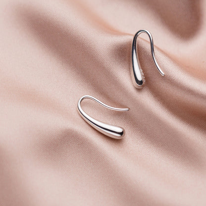 Water Droplets Stud Earrings For Women In 925 Sterling Silver, Silver Color