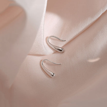Water Droplets Stud Earrings For Women In 925 Sterling Silver, Silver Color