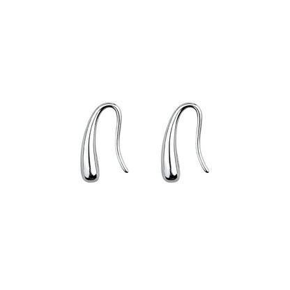 Water Droplets Stud Earrings For Women In 925 Sterling Silver, Silver Color