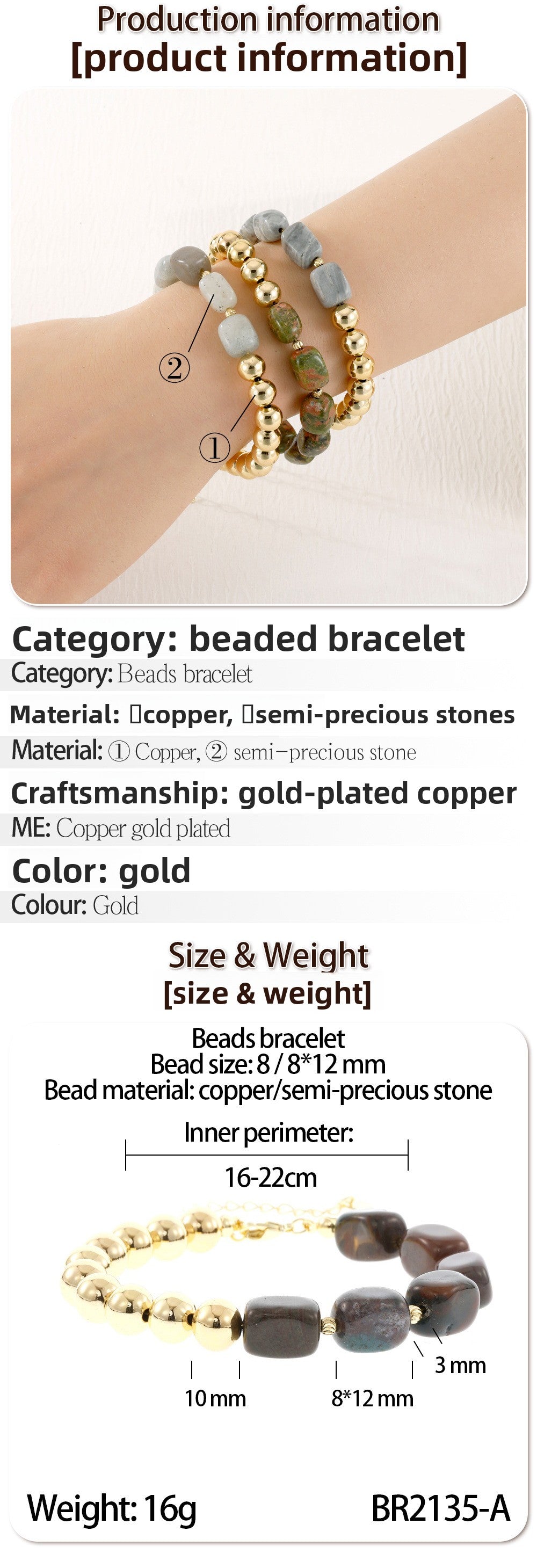 Natural Stone Beaded Agate Bracelets For Stylish Accessories In Various Colours