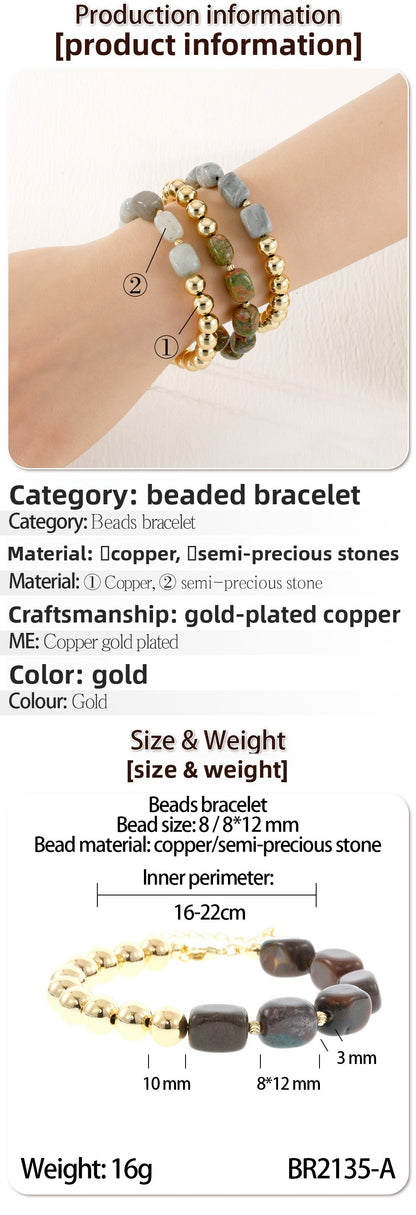 Natural Stone Beaded Agate Bracelets For Stylish Accessories In Various Colours