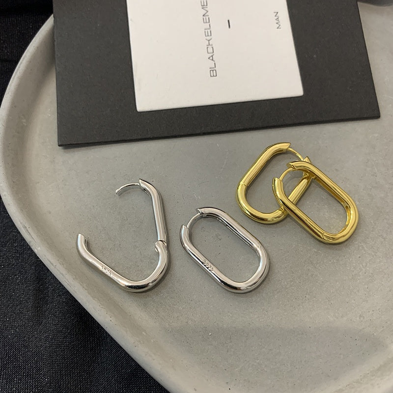 New Style U Shape Earrings For Elegant Looks, Available In Golden Color With Unique Geometric Design