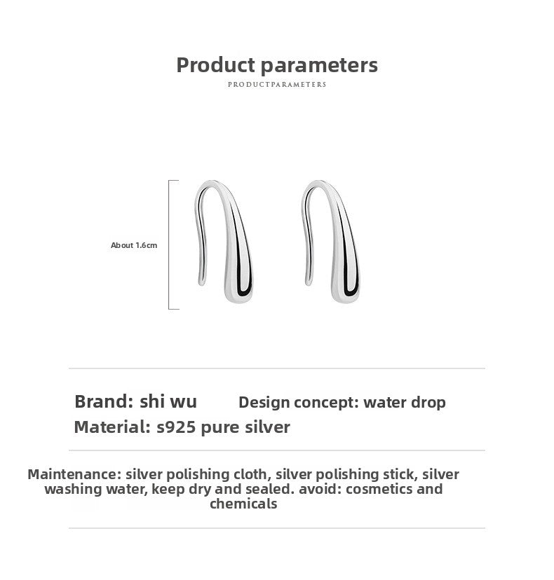 Water Droplets Stud Earrings For Women In 925 Sterling Silver, Silver Color