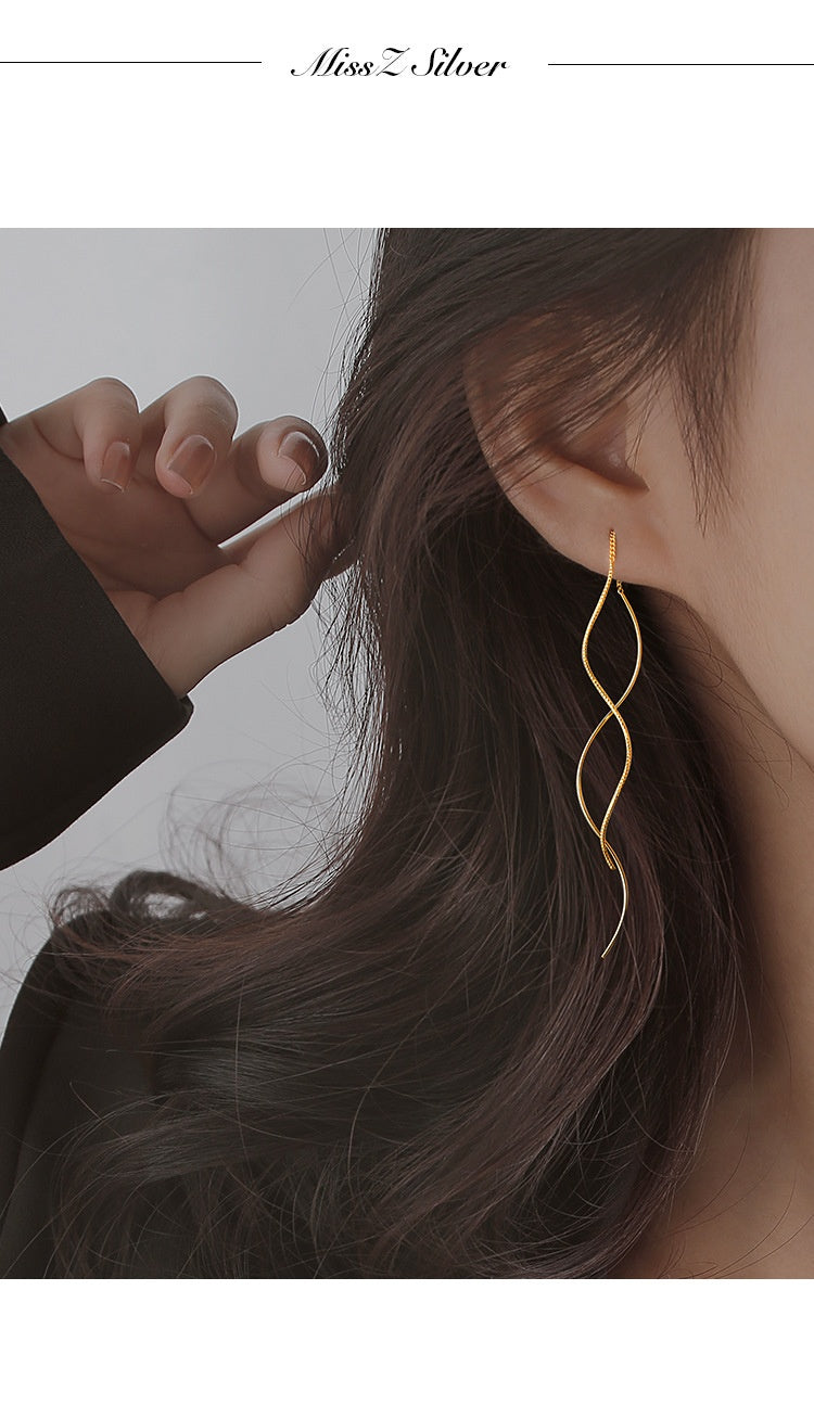 For Women New Style 925 Sterling Silver Ear Line Earrings In Silver