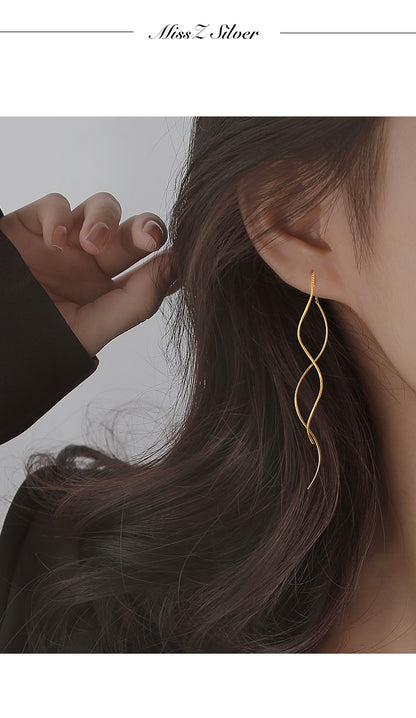 For Women New Style 925 Sterling Silver Ear Line Earrings In Silver