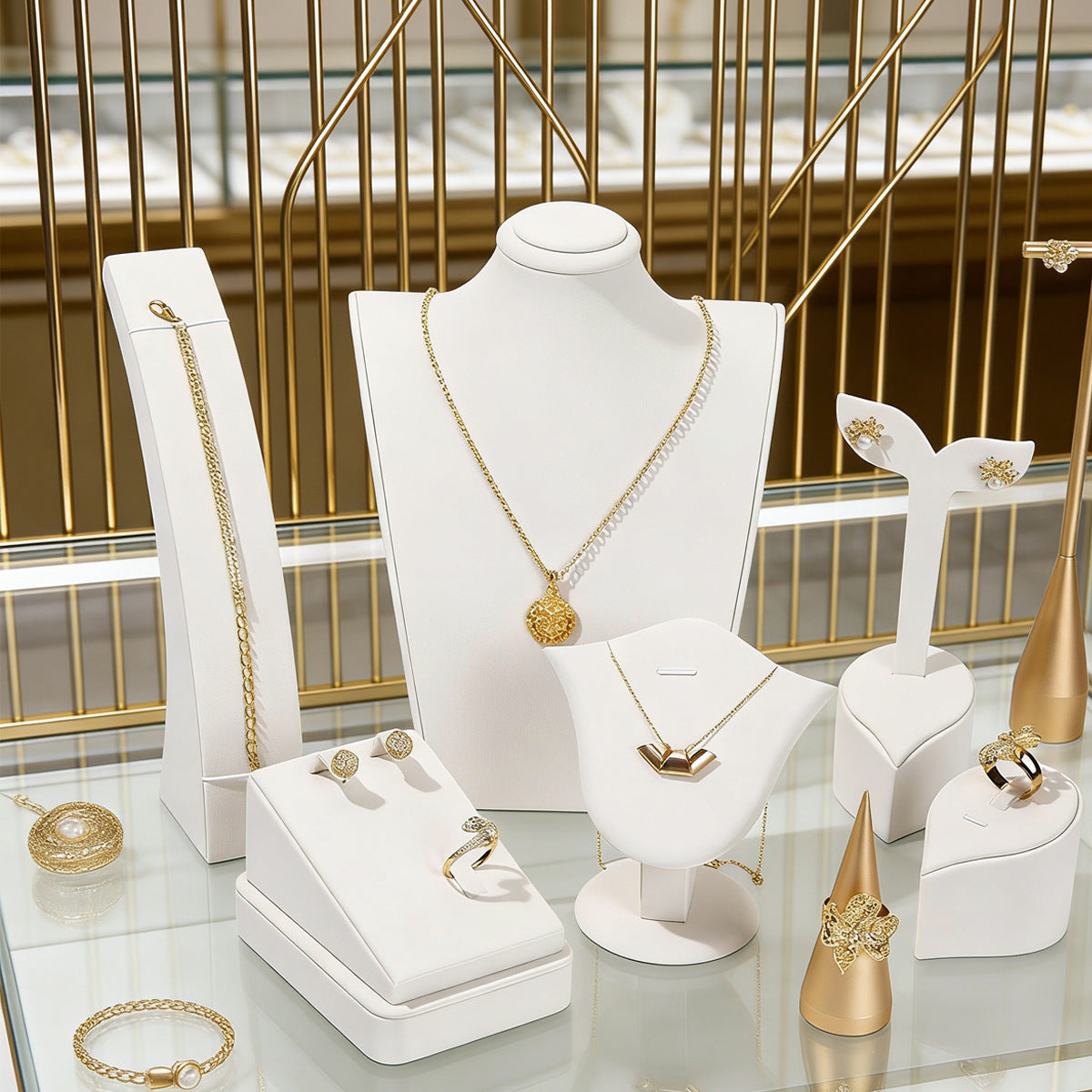 White Metal Jewelry Rack For Elegant Accessories Display