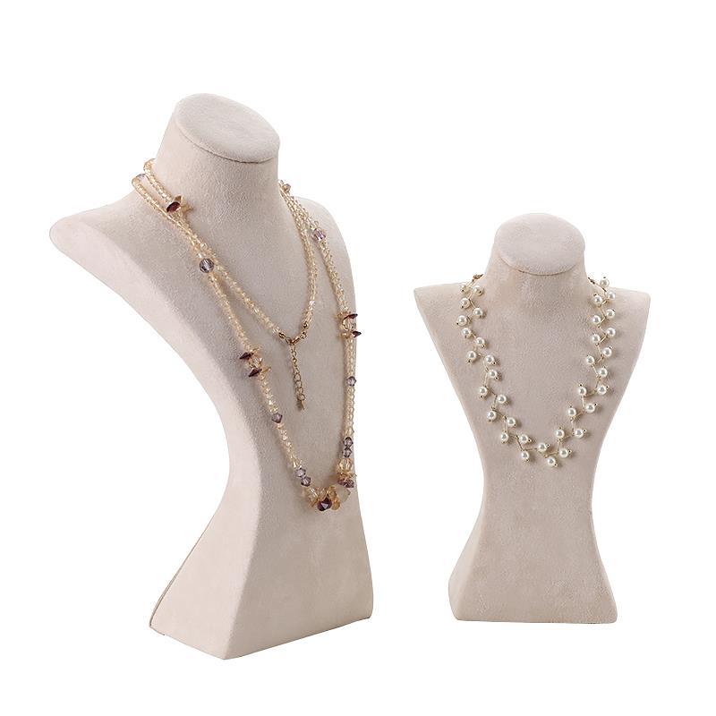 Jewelry Display Bust In Flannel Material, 1 Piece, Available In Coffer Color