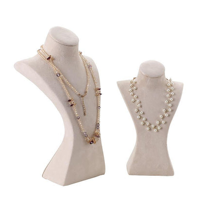 Jewelry Display Bust In Flannel Material, 1 Piece, Available In Coffer Color