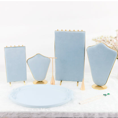 1 Piece Jewelry Rack In Light Blue Flannel For Elegant Accessory Display